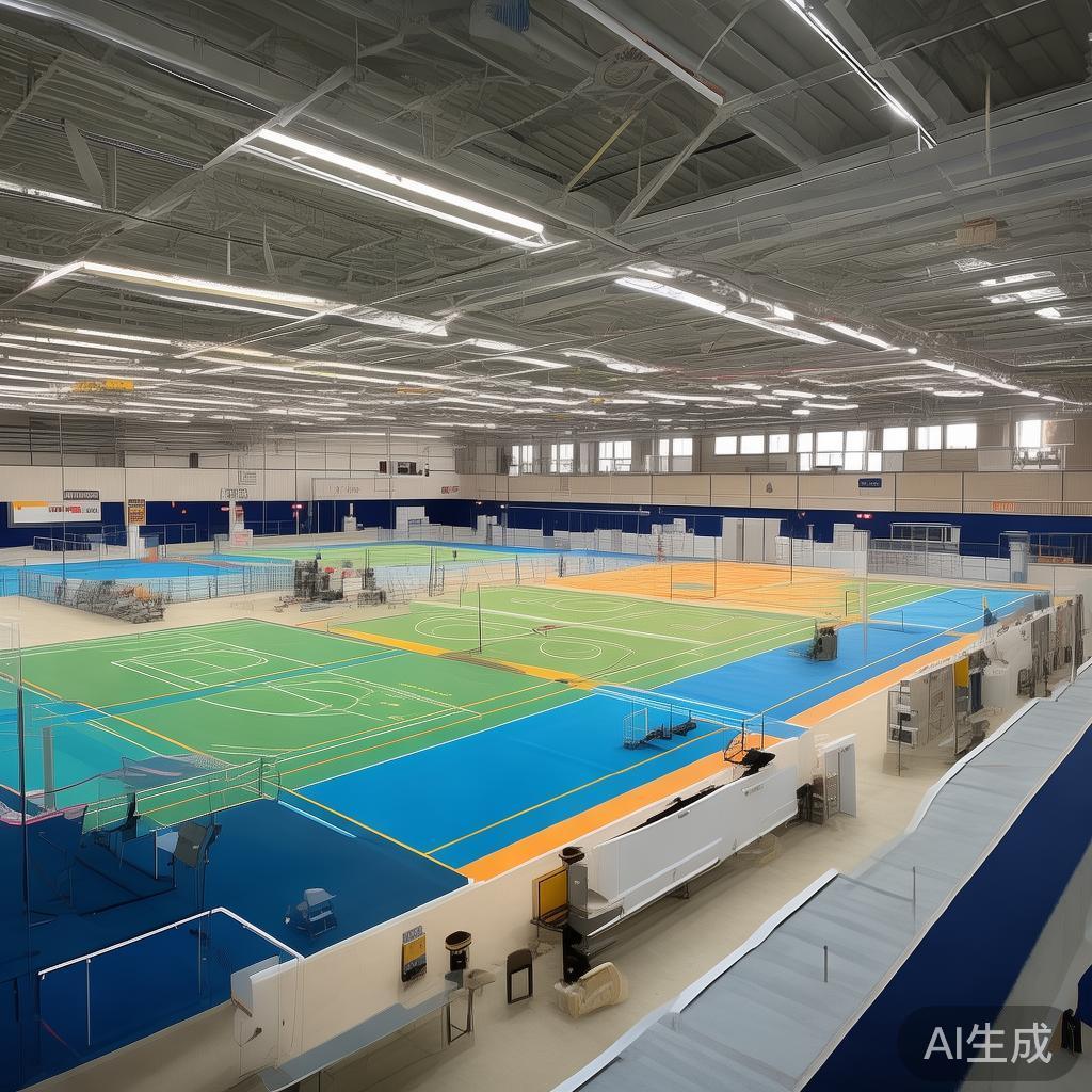 体育馆内部空间布局也做了优化，增设了多样化的运动区